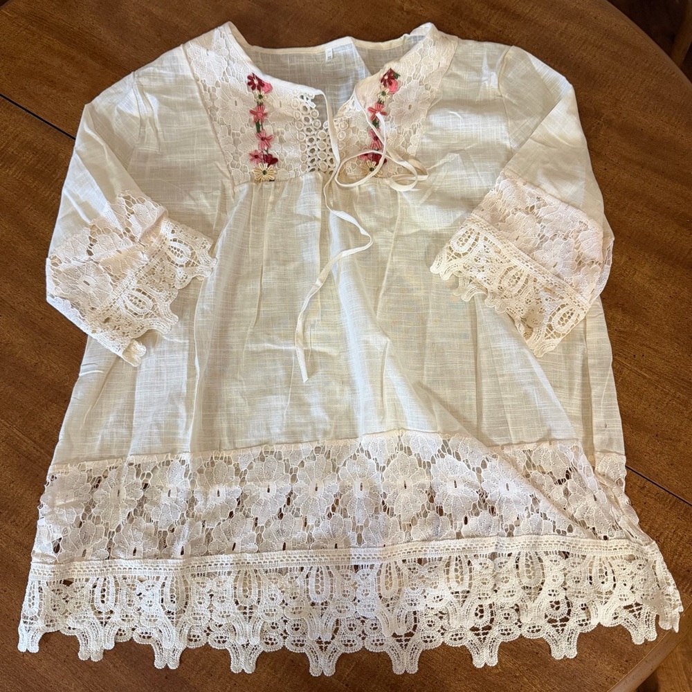 White Floral Top